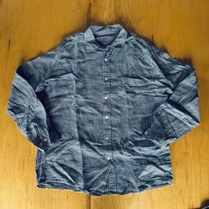 Muji Blue Gingham Linen Shirt
